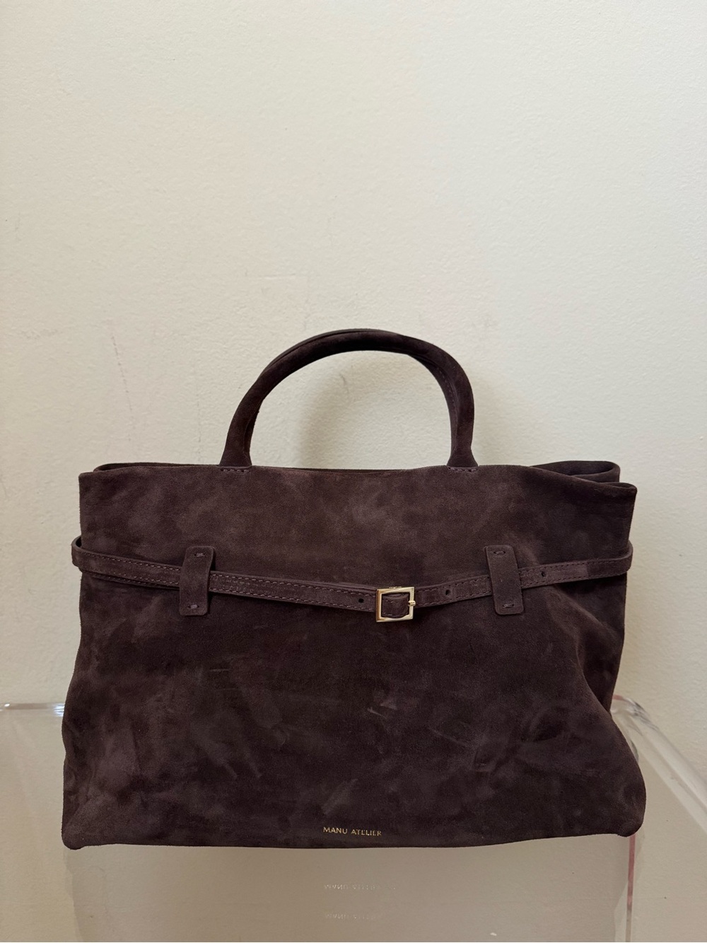 Manu Atelier Le Cambon 35 Deep Brown Leather Suede Bag